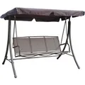 Hollywoodschaukel Anna Silber-Taupe 159 x 201 x 130 cm