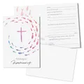 15er Set Einladungskarten zur Firmung - Klappkarten in DIN A6 mit 15 Umschlägen mit Kreuz in Bunt - vorausgefüllt mit Lückentext - Einladungskarte und zur Firmung - dv1205