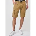 Indicode Cargoshorts Herren Blixt Cargo Shorts Herrenshorts aus 100 % Baumwolle, inkl. Gürtel gelb XL