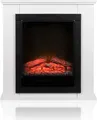 Classic Fire Elektrokamin Lugano 1800W - Elektrischer Kamin mit Heizung, LED Beleuchtung, einstellbarem Thermostat bis zu 50 Grad - 71 x 70 x 22 cm - Weiß