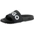 HUGO Match_It_Slid_rblg_N Badepantolette, Sommerschuh, Poolslides, Schlappen, mit HUGO-Logoschriftzug schwarz 37 EU