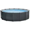 Intex Frame Pool Set - Graphit Gray Panel 478x124cm inkl. Pumpe, Leiter und Planen