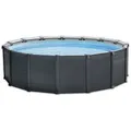 Intex 26384GS Frame Pool Set - Graphit Gray Panel 478x124cm inkl. Pumpe, Leiter und Planen
