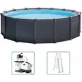 Intex - Frame Swimming Pool Set 'graphit', Graphit, Ø 478 X 124 Cm, Inkl. Sandfilteranlage