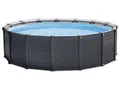 Intex Frame Pool Set Graphit Ø 478 x 124 cm, Pool, Sandfilter, Abdeckplane, Bodenschutzplane, Sicherheitsleiter, GS, 26384GS, Grau