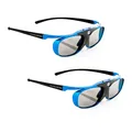 2x Hi-SHOCK Blue Heaven | DLP Link 3D Brille für Acer, Optoma Beamer LG Largo