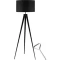Tectake Stehleuchte Lunaris Dreibeingestell Aus Stahl  60 W Texttillampenschirm In Leinenoptik   57 x 57 x 158 cm Schwarz
