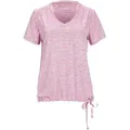 T-Shirt KILLTEC "Lilleo WMN TSHRT F", Damen, Gr. 38, pink, Oberstoff: 94% Polyester, 6% Elasthan, sportlich, Rundhals, Kurzarm, Shirts, Gestreiftes, schnelltrocknendes Funktionsshirt mit verstellbarem Saum