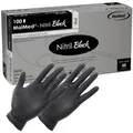 MaiMed Einmalhandschuhe Nitril black, schwarz, 100 Stück, Nitril, chemikalienbeständig, lebensmittelecht, Größe XL