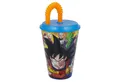 Dragon Ball Kinderbecher, PP, mit Deckel und Trinkhalm 430 ml BPA frei