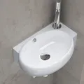 Doporro - Brüssel001l Hängewaschbecken Aus Keramik In Weiß Inkl. Nano-versiegelung / Abperl-effekt, Wandmontage - Weiß