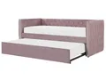 Platzsparendes Tagesbett Samtstoff rosa 90x200 cm mit Lattenrost Gassin
