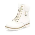 Remonte Damen Combat Boots D8481, Frauen Stiefeletten,lose Einlage,wasserabweisend,remonteTEX,uebergangsstiefel,schnürstiefel,warm,Weiss (80),40 EU