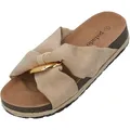 Palado Pantoletten Damen Bandi - elegante Sandalen - bequeme Hausschuhe - modische Sommerschuhe sand UK5,5 - EU38