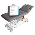 Promafit® Elektrische Massageliege Houston – VERGLEICHSSIEGER* – inkl. 3-teiliges Kopfteil, Armablagen & Papierrollenhalter – Ideal für Kosmetik & Therapie (höhenverstellbare 2-Zonen-Liege)