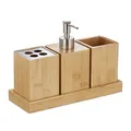 relaxdays Badaccessoires-Set braun, 1 Set