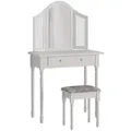 Vicco Schminktisch, Weiß, Holzwerkstoff, 2 Fächer, 1 Schubladen, Rechteckig,Rechteckig, 80x133.5x40 cm, Schlafzimmer, Schminktische