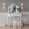 Schminktisch Kate, Weiß, 80 Cm Mit Hocker Vicco