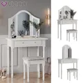 Schminktisch Frisiertisch Kosmetiktisch Kate Weiß Schminkspiegel Hocker Vicco