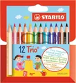 Dreikant-Buntstift - STABILO Trio Dick Kurz - 12Er Pack - Mit 12 Verschiedenen F