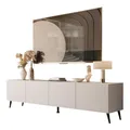 Lookway COLGANTE Moderner TV-Schrank 200 cm in Kaschmir Matt auf Schrägen Onyx-Beinen (Beine: Schwarz) - Push-to-Open System