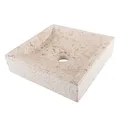 30 cm quadratisches Marmor Waschbecken in beige von WOHNFREUDEN