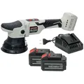 Dino KRAFTPAKET 15mm-18V-Akku Exzenter Poliermaschine Set mit 2 Akkus, Ladegerät 125mm Stützteller für Auto mit bürstenlosem Motor Digital-Display