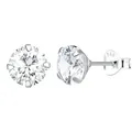 LÖB Paar Ohrstecker Damen Ohrringe 925 Silber Stecker mit Zirkonia Diamant Form Rund Klein (Geschenke für Frauen Beste Freundin Mutter Mama Damen zum Geburtstag Ostern Muttertag Muttertagsgeschenk), Silberohrringe rhodiniert mit einem Glitzer Stein weiß Brautschmuck silberfarben 6mm