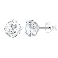 LÖB Damen Ohrstecker 925 Silber rhodiniert mit Zirkonia Strass Stein Stecker Ohrringe Diamant Form Rund Klein Weiß 6mm | Geschenke für Frauen Sie Ehefrau Freundin Mama Mutter