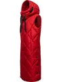 Navahoo warme Damen Winter Steppweste lang mit Kapuze Schnuckel Apple Red Gr. XS