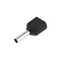 100 Stk. Zwillings-Aderendhülsen schwarz 1,50mm² isoliert Twin Endhülsen 1,5mm²