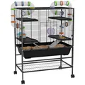 Hamsterkäfig mit Röhren, Laufrad, Häuschen, Wasserspender, 109x82x46 cm, Schwarz