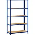 Monzana Schwerlastregal 106178-1, 5 Holzböden, 175kg Fachlast, blau, (B/H/T) 90 x 180 x 40cm