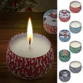 Duftkerze in Dose 4er Set | Paraffin Metall 8x5cm 125g | Weihnachtsmotive Weihnachtskerzen Kerze Duft Metalldose