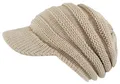 dy_mode Damen Strickmütze mit Schirm Schirmmütze Winter Mütze - A306 (A306-Beige)