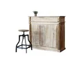 baario Bartisch Hausbar Theke BISTROT, massiv edles Mangoholz Vintage-Design Hausbar Tresen
