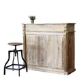 Bar-Theke BISTROT massiv edles Mangoholz Vintage-Design Hausbar Tresen Buffet