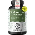 NATURE LOVE® Stoffwechsel Komplex – 120 Kapseln – Grünteeextrakt, Zink, Chrom, Vitamin B6, Cayennepfeffer und Cholin – hochdosiert, vegan