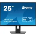 IIYAMA ProLite XUB2595WSU-B5, 25" 25", 4ms (GtG), 1920x1080, 75Hz, IPS, entspiegelt, 300cd/m2, 1x DP, 1x HDMI  1.4, 1x VGA, 1x USB-B 2.0 (up), 2x USB-A 2.0 (down), Klinke in, 2x 2W Lautsprecher,  höhenverstellbar (150mm), Pivot, drehbar (+/-45Grad), neigbar (+23/-5Grad)