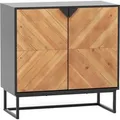 Costway Küchenschrank mit Regal & Metallbeinen Schwarz 80 x 40 x 80 cm