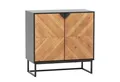 COSTWAY Küchenbuffet mit Arbeitsplatte, Sideboard mit Türen, Metallbeinen, 80x40x80cm