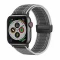 Smartwatch Armband für Apple Watch SE 2 44mm Nylon Textil Magnetverschluss Grau