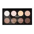 NYX Professional Makeup Highlight & Contour Pro Palette, Puder Konturen Kit, 8 verblendbare Matte und Perlmutttöne