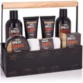 BRUBAKER Geschenkset Cosmetics Spa Sport Musk, Bade- und Dusch-Set für Männer im Werkzeugkasten, 8-teilig