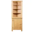 vidaXL Mehrzweckschrank Eckschrank 59 x 36 x 180 cm Massivholz Eiche