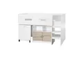 HTI-Living Hochbett Hochbett Luisa weiß (Stück, 1-St., 1x Hochbett) mit ausziehbarem Schreibtisch und Schrank