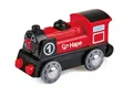 Hape Batteriebetriebene Lokomotive Nr. 1 - mit Licht und Ton, durch Magnete spielend einfach zu verbinden, Elektrische Spielzeuglok, Eisenbahn Zubehör und Zugspielzeug, für Kinder ab 3 Jahren