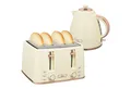 HOMCOM Toaster 1,7L Wasserkocher 4 Toastscheiben, Frühstücksset, 4 Schlitze, für 4 Scheiben, 2200 W, mit automatischer Abschaltung, Auftau- & Aufwärmfunktion, Beige