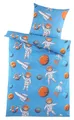 Kinderbettwäsche 135 x 200 Astronaut Bettwäsche Kinder Jungen Weltall Polyester
