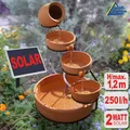 SOLAR GARTENBRUNNEN KASKADENBRUNNEN SPRING WASSERSPIEL TEICH PUMPE ZIER BRUNNEN